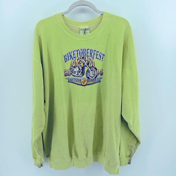 Vintage thrashed Biketoberfest Daytona Beach crewneck sweatshirt sz 2XL - Picture 1 of 8